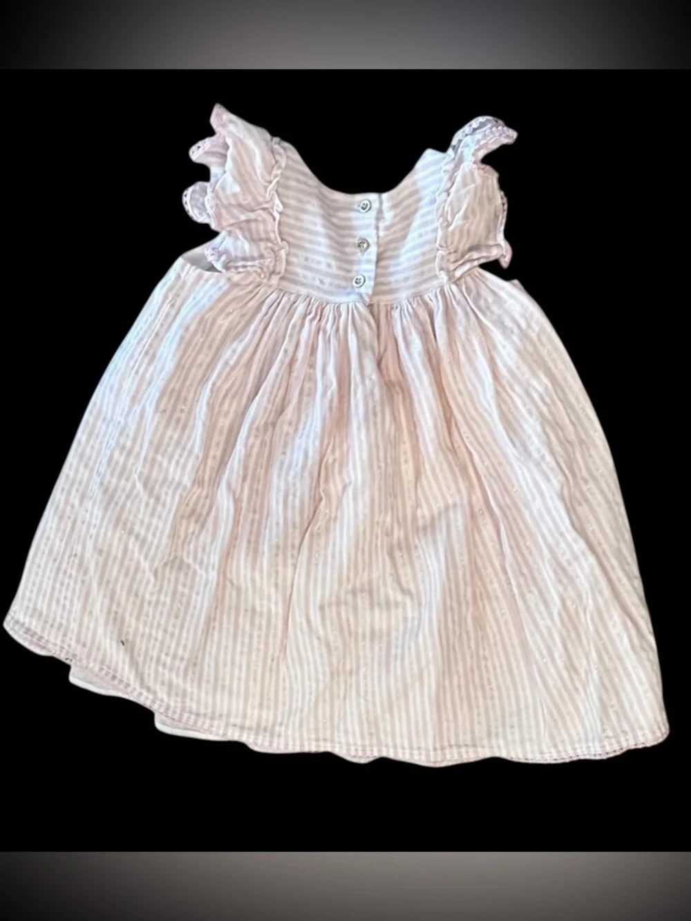 Tommy Bahama Toddler Girl’s  Blush Pink with Gold Shimmer Ruffled Maxi Dress 4T